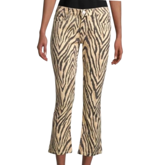 New Current/Elliott The Ruby Crop Jeans natural zebra print. NWT - Picture 6 of 14